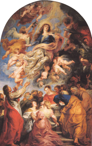 Onze Lieve Vrouw ten hemel Opgenomen 1625,olieverf op paneel